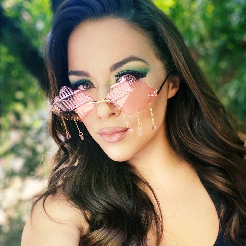 2pc Cloud Sunglasses w/ Crystal Raindrop Tassels!